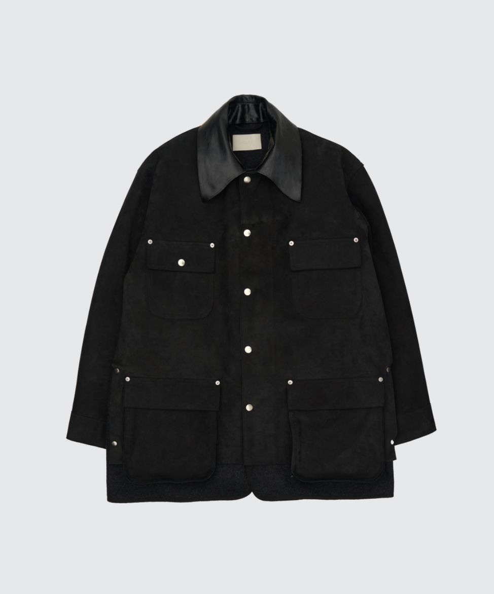 ヨーク 25FW Nuback Leather Coverall Jacket(YK25FW01019B)BLACK☆10月11日(土)新作発売！