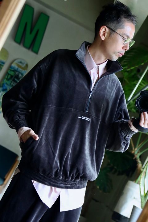 FreshService VELOUR JERSEY PULLOVER"GRAY"スタイル