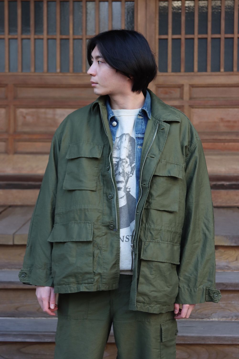 Graphpaper Cotton Linen Moleskin Military Jacket(GU221-30094 ...