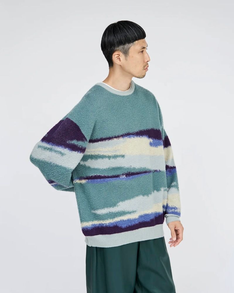 Graphpaper - グラフペーパー23AW Jacquard Crew Neck Knit(GU233