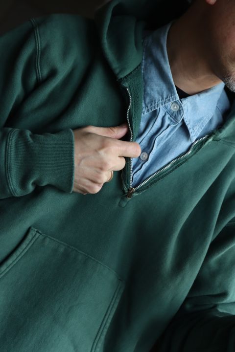 A.PRESSE アプレッセ24SS Vintage Half Zip Sweat Hoodieスタイル