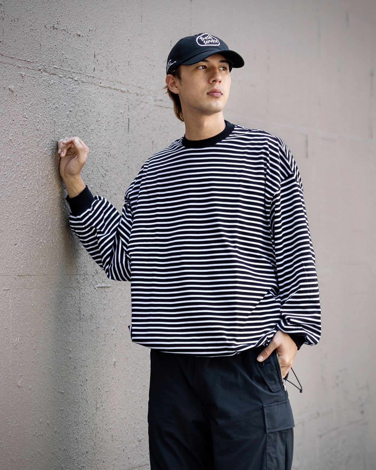 is-ness BALLOON STRIPES LONG SLEEVE T SHIRT – unexpected store