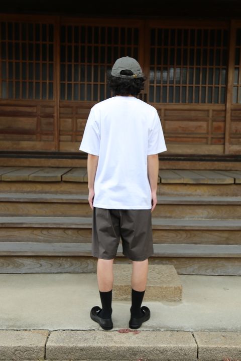 Graphpaper Stretch Typewriter Wide Tuck Chef Shorts(GM212-40616B) style. 2021.06.13.