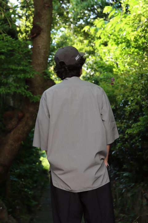 Ets.Materiaux Band Collar Short Sleeve Shirt style. 2022.05.11.