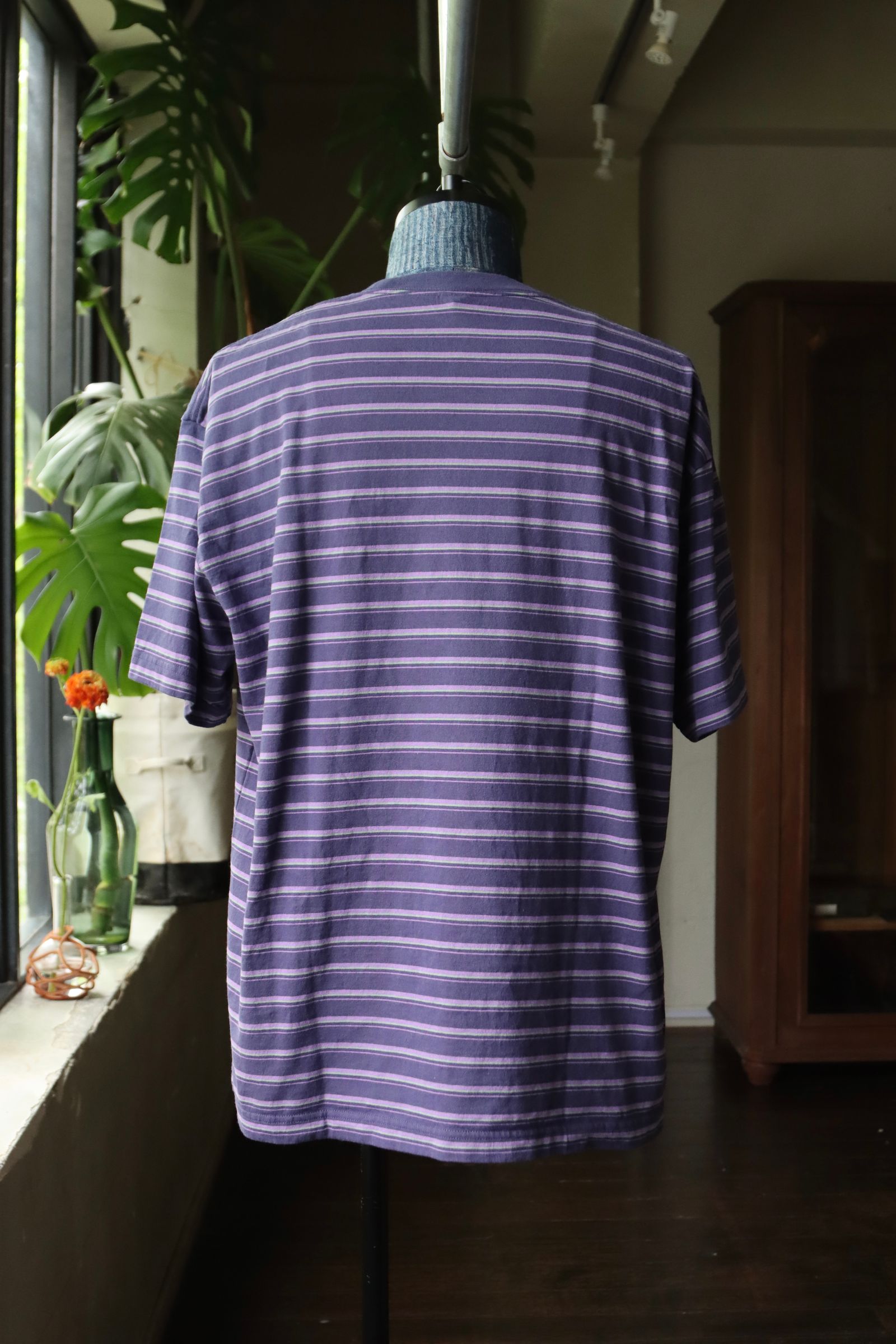 セダンオールパーパス SS24  Striped S/S Pocket Tee(SD24S-CT05)Navy Purple☆4月20日(土)発売！