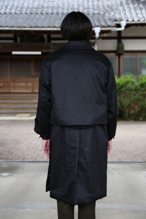 YOKE 新作 CASHMERE 3WAY BAL COLLAR SHARE COAT(YK20AW0134C)"CHARCOAL"style.2020.10.10.