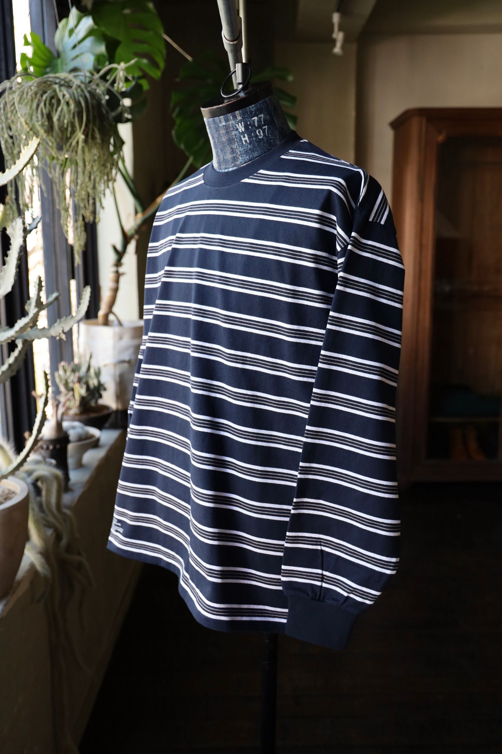 フレッシュサービス MULTI BORDER L/S TEE(FSC251-70120)NAVY