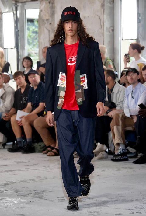 ジュンヤワタナベマン23SS BROOKS BROTHERS×ANDY WARHOLブレザーカスタマイズ(WK-J101-051) NAVY