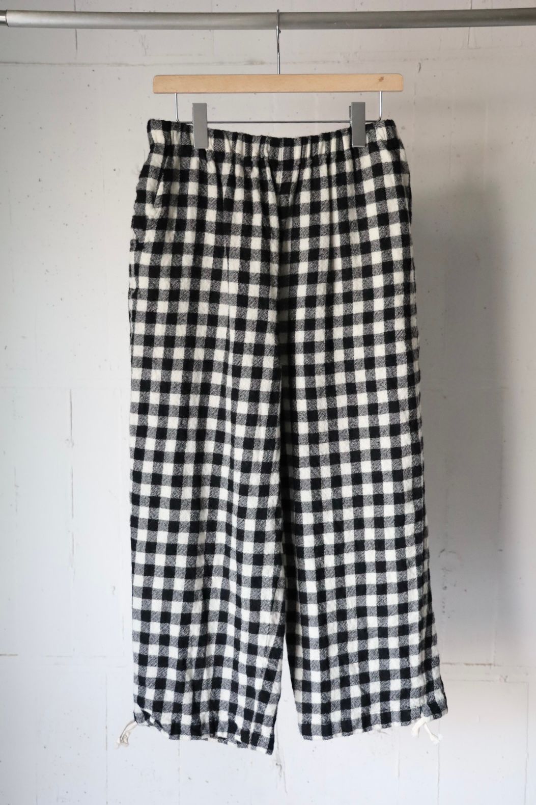 tao 26FW ウールギンガムチェック先染 製品縮絨パンツ(TR-P005-051-1)BLACK×WHITE☆10月2日(金)発売！