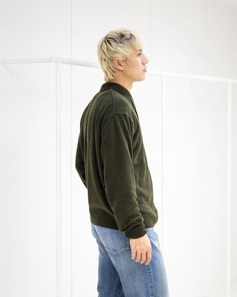 A.PRESSE Washed Silk Nep Polo Shirt  (OLIVE) 1月10日(土)新作発売！