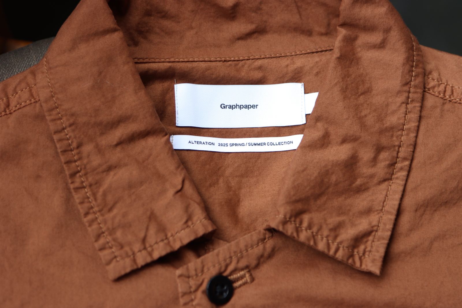 グラフペーパー  25SS Garment Dyed Typewriter Fatigue Shirt(GM251-50091C)BROWN☆3月8日(土)発売！