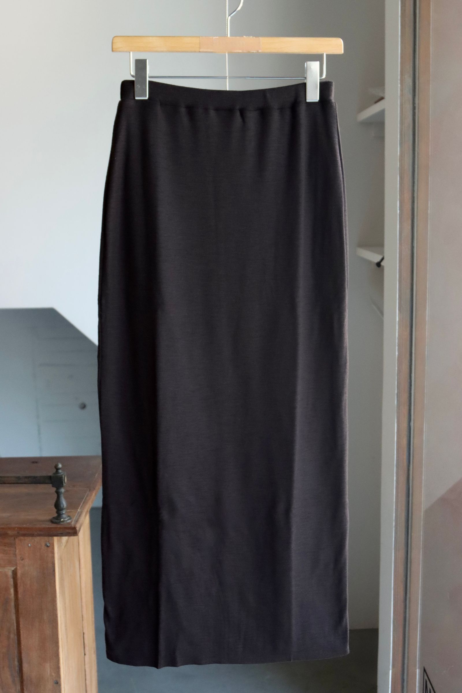 blurhms Women's 25FW Wool Rib Skirt(BHSW25F4)DarkBrown