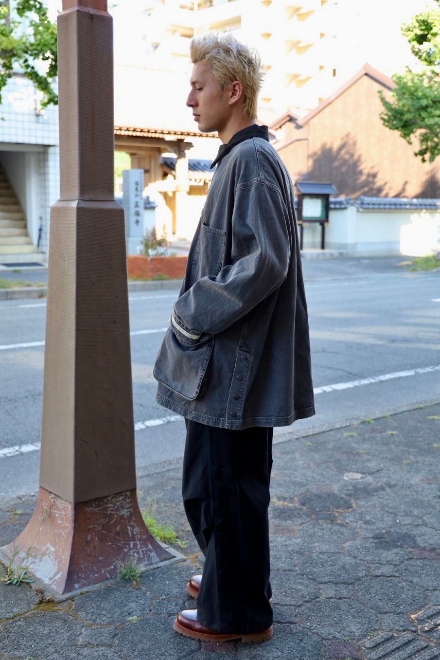 ヨーク 25FW VINTAGED DENIM COVERALL HALF COAT(YK25FW01067C)BLACK☆9月6日(土)発売！
