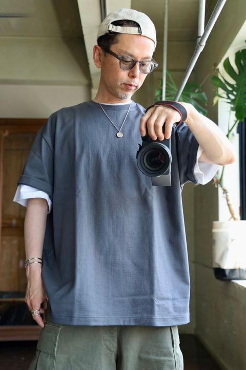 Graphpaper Heavy Weight S/S Oversized Tee(GRAY)スタイル