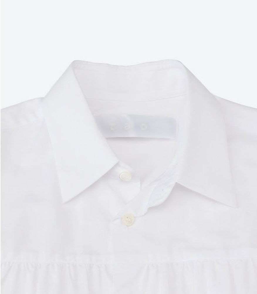 tao 26FW 綿ブロードギャザーブラウス(TZ-B006-051-2)WHITE☆8月7日(金)発売！