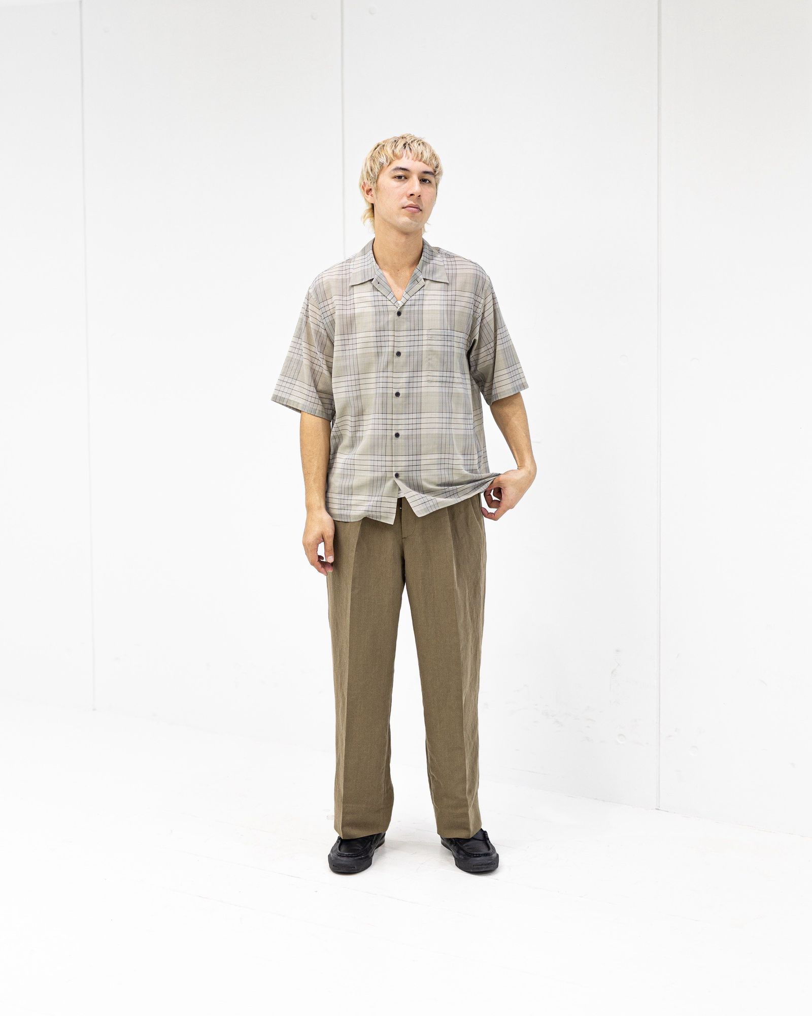 マーカ 26SS オープンカラーシャツ OPEN COLLAR S/S SHIRT(M26A18SH02B)SAGE CHECK☆新作発売！