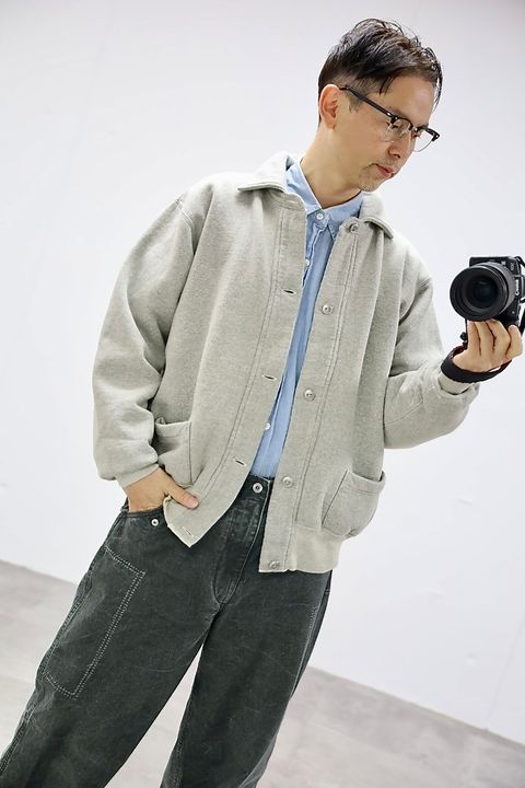A.PRESSE 2026 STYLE1 Vintage Sweat Cardigan"GRAY"スタイル