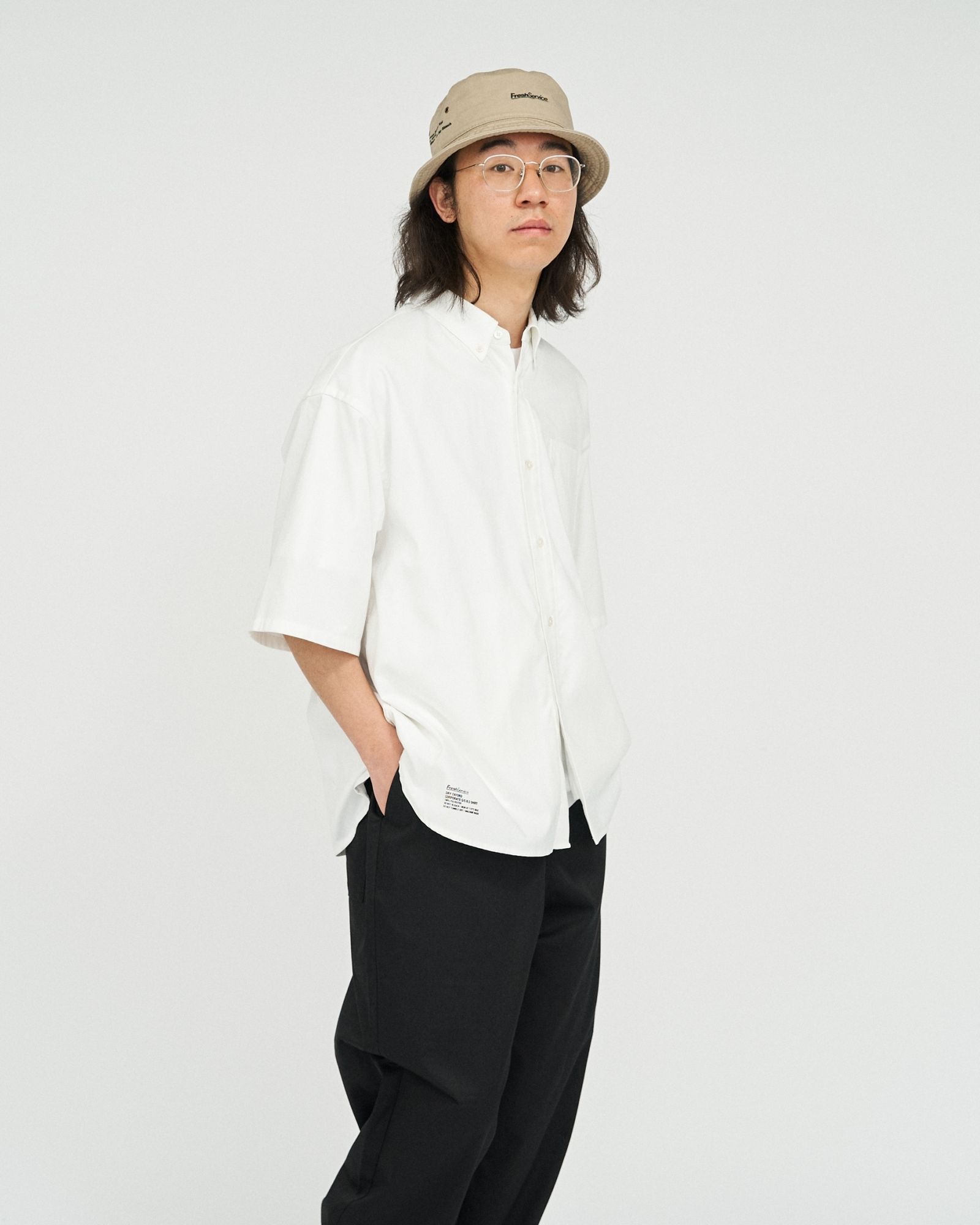 フレッシュサービス DRY OXFORD CORPORATE S/S B.D. SHIRT(FSC251-50004B)WHITE