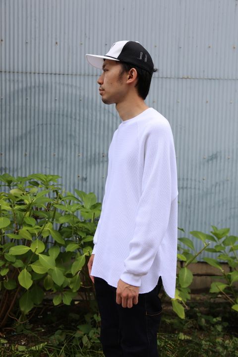 Graphpaper Waffle L/S Tee(GM203-70139B)"WHITE"Style.2020.7.14.