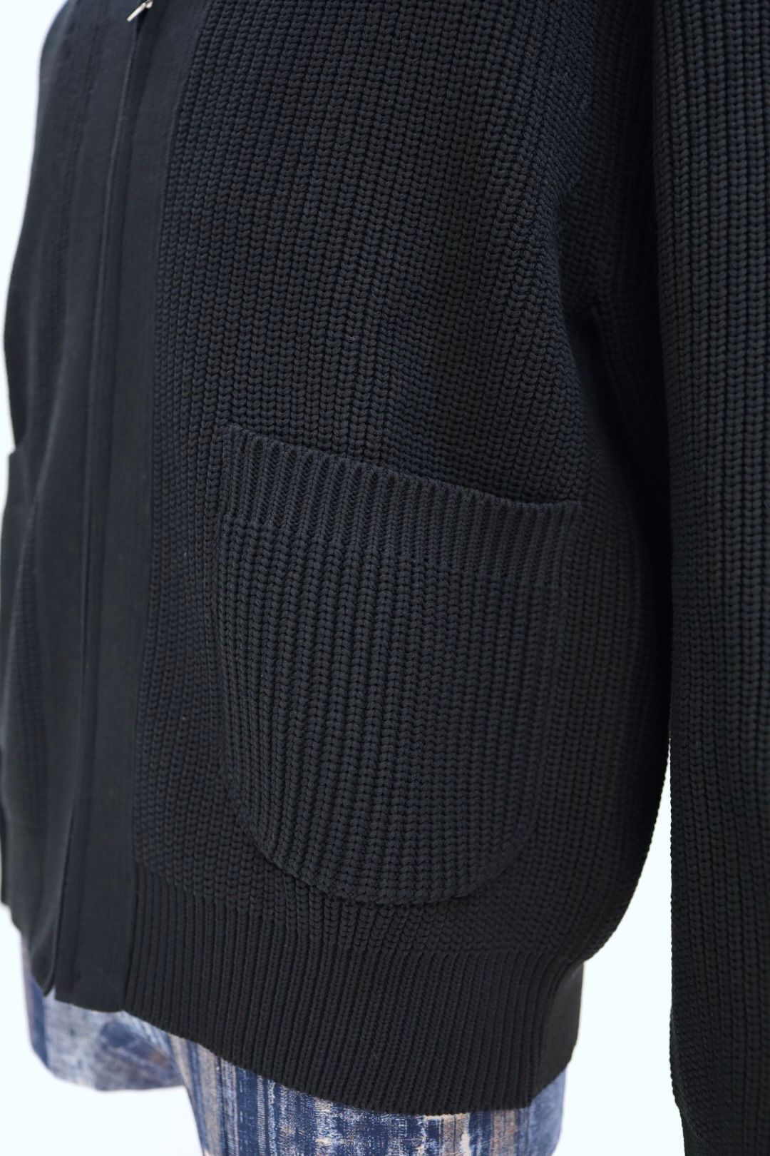 コムデギャルソンオム26SS 綿エステル片畦カーディガン(HQ-N007-051)BLACK☆2月6日(金)発売