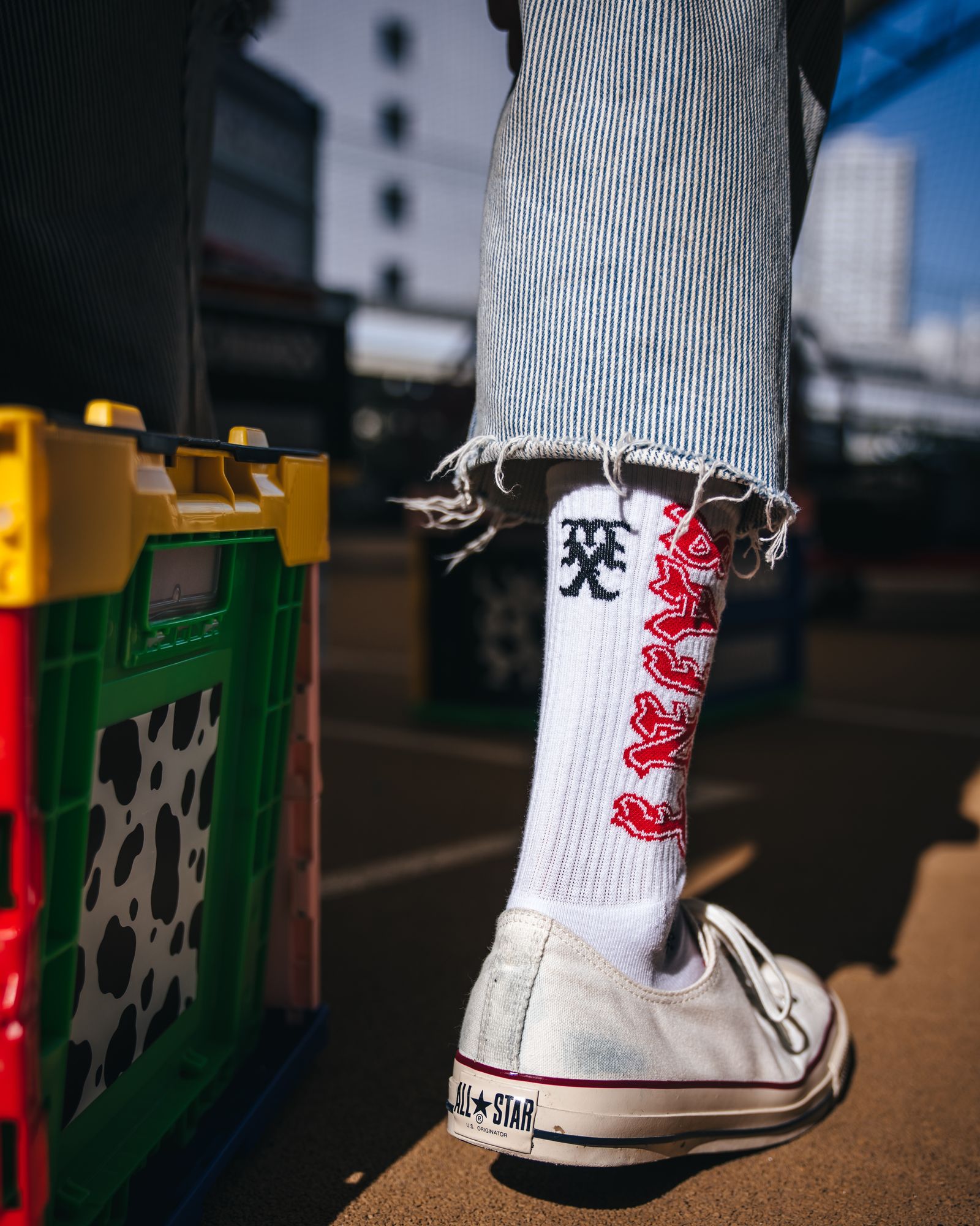 セントマイケル 26SS SAINT SOCKS(SM-MK8-0000-106)WHITE×RED☆4月11日(土)発売！