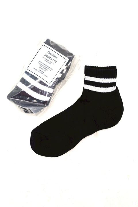 フレッシュサービスソックス 2-PACK LINE SHORT SOCKS (FSP262-90095B)BLACK x WHITE ☆5月9日(土)新作発売！