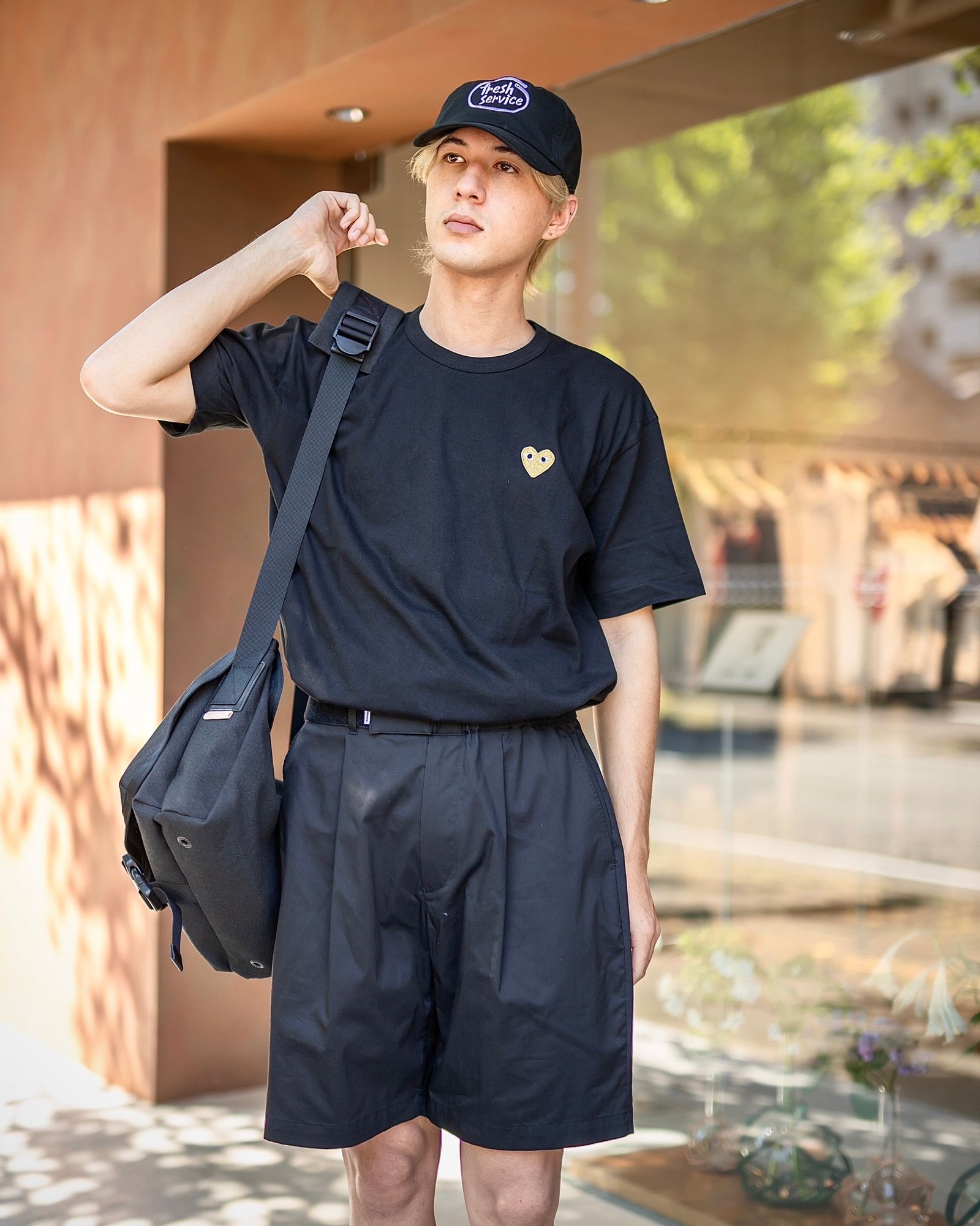 PLAY COMME des GARCONS ワンポイントTシャツ スタイル 2024.6.17