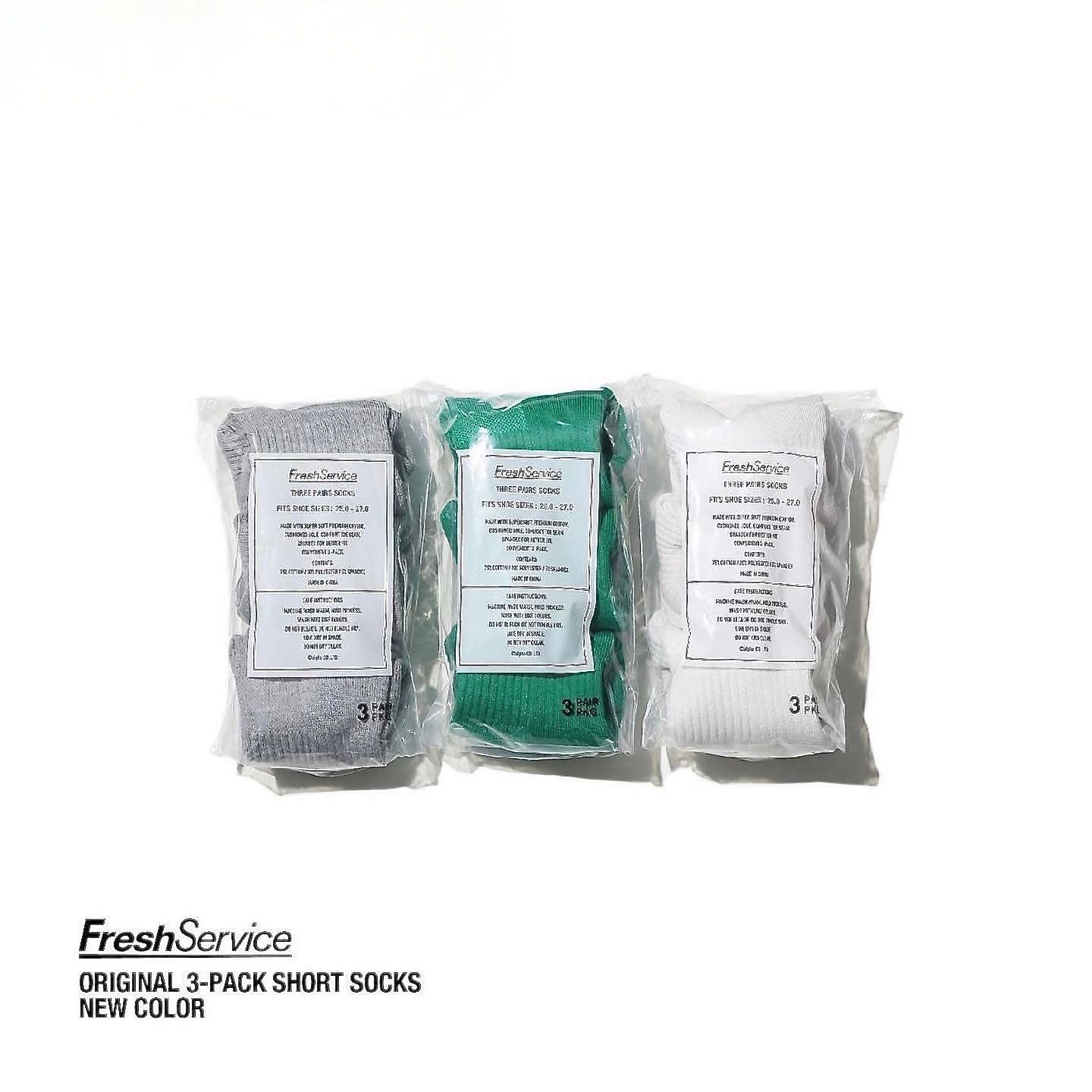 フレッシュサービス ソックスORIGINAL 3-PACK SHORT SOCKS(IVORY)☆7月12日(土)再入荷！