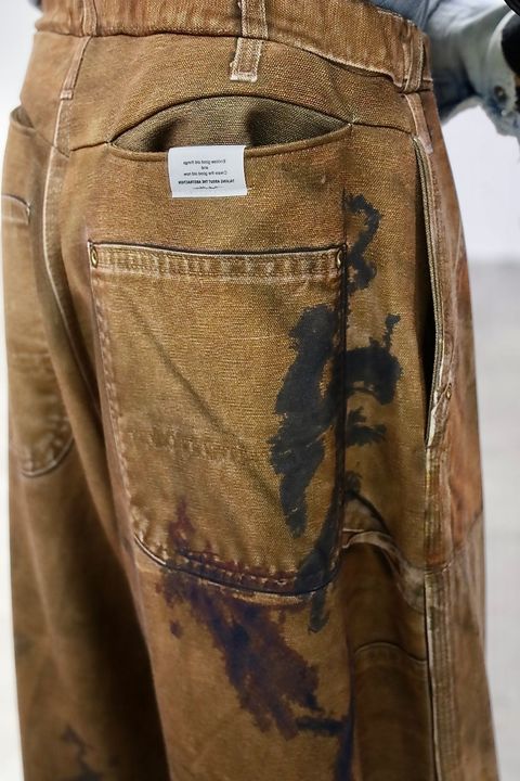 TALKING ABOUT THE ABSTRACTION PRINT DUCK WIDE PT"BROWN"スタイル