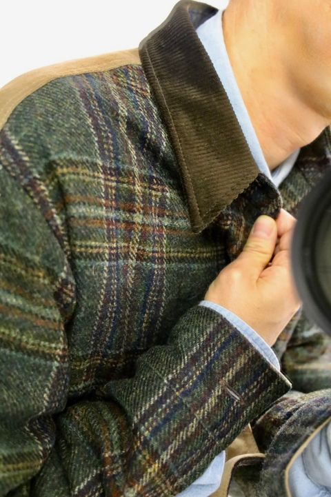 JUNYA WATANABE MAN FILSON Wネームウールチェックツイードレザージャケット2025.11.3.