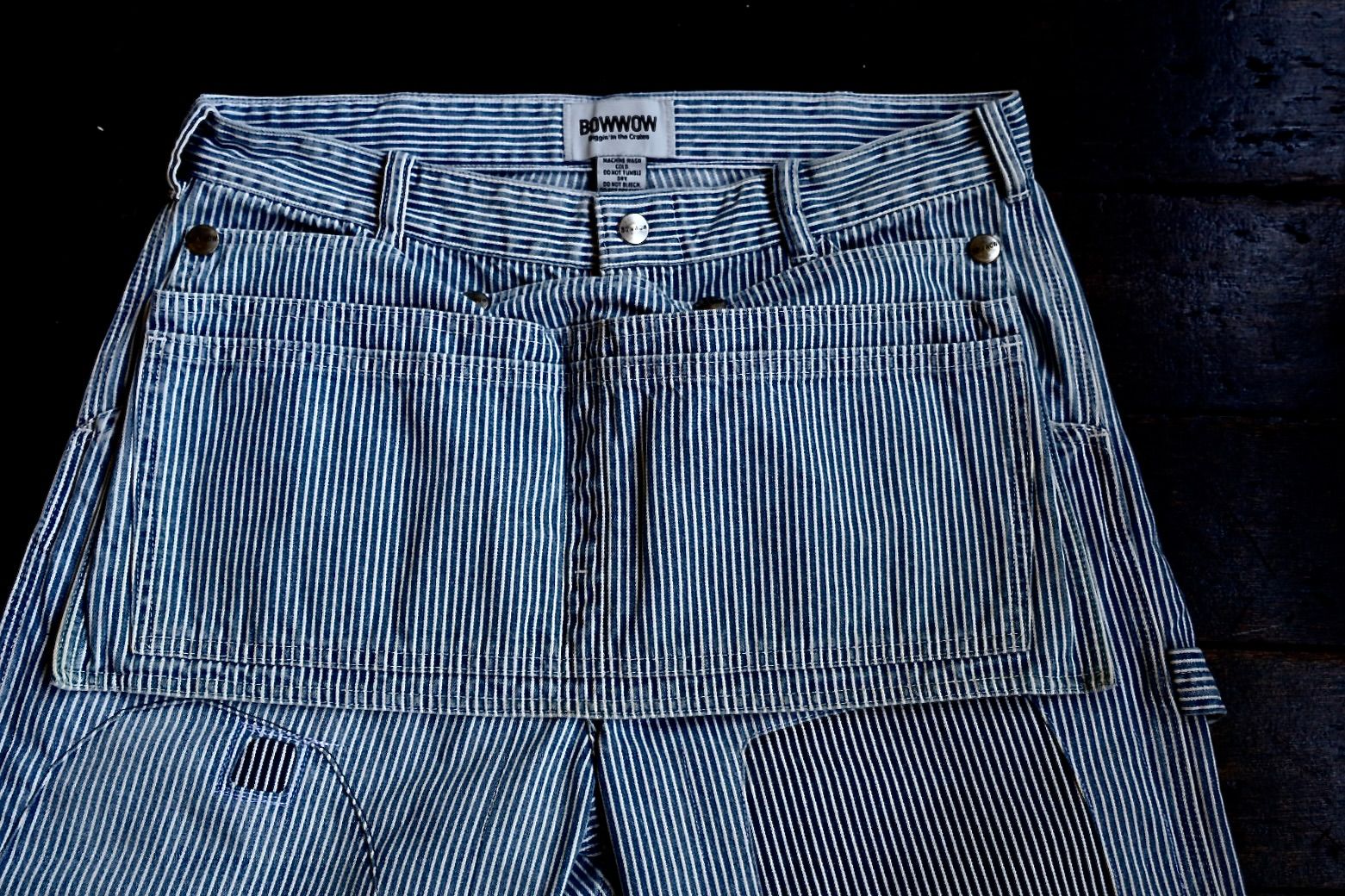 BOW WOW バウワウ HICKORY PAINTER PANTS with SEPARATE APRON(BW251-HPPA)HICKORY STRIPE AGING