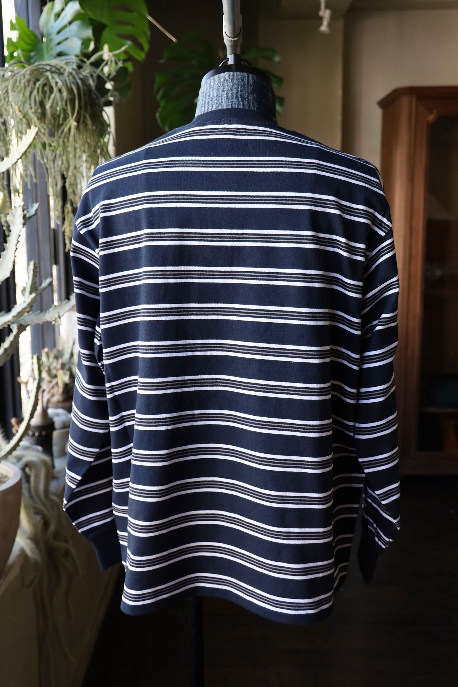 フレッシュサービス MULTI BORDER L/S TEE(FSC251-70120)NAVY