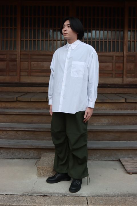 Graphpaper 22SS Broad L/S Oversized Regular Collar Shirt"WHITE".style