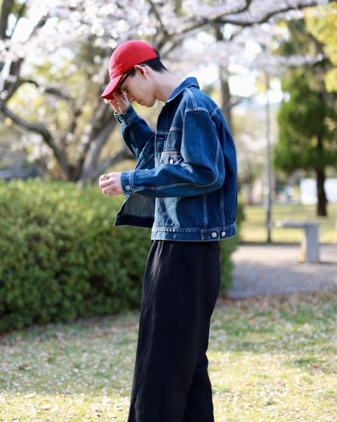 A.PRESSE アプレッセ23SS Wide Tapered Trousersヘリンボーンスタイル