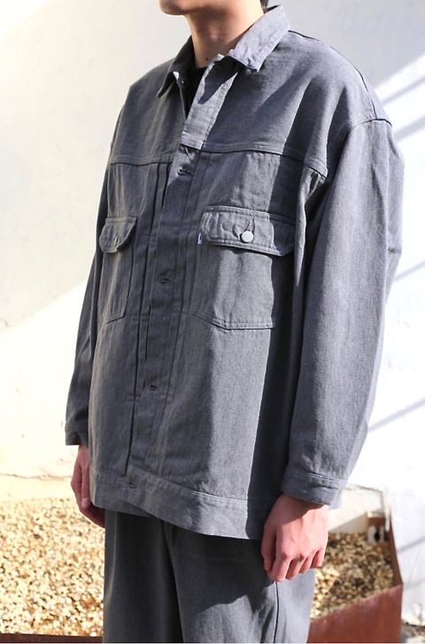 Graphpaper Colorfast Denim Blouson"GRAY"style.9.22.