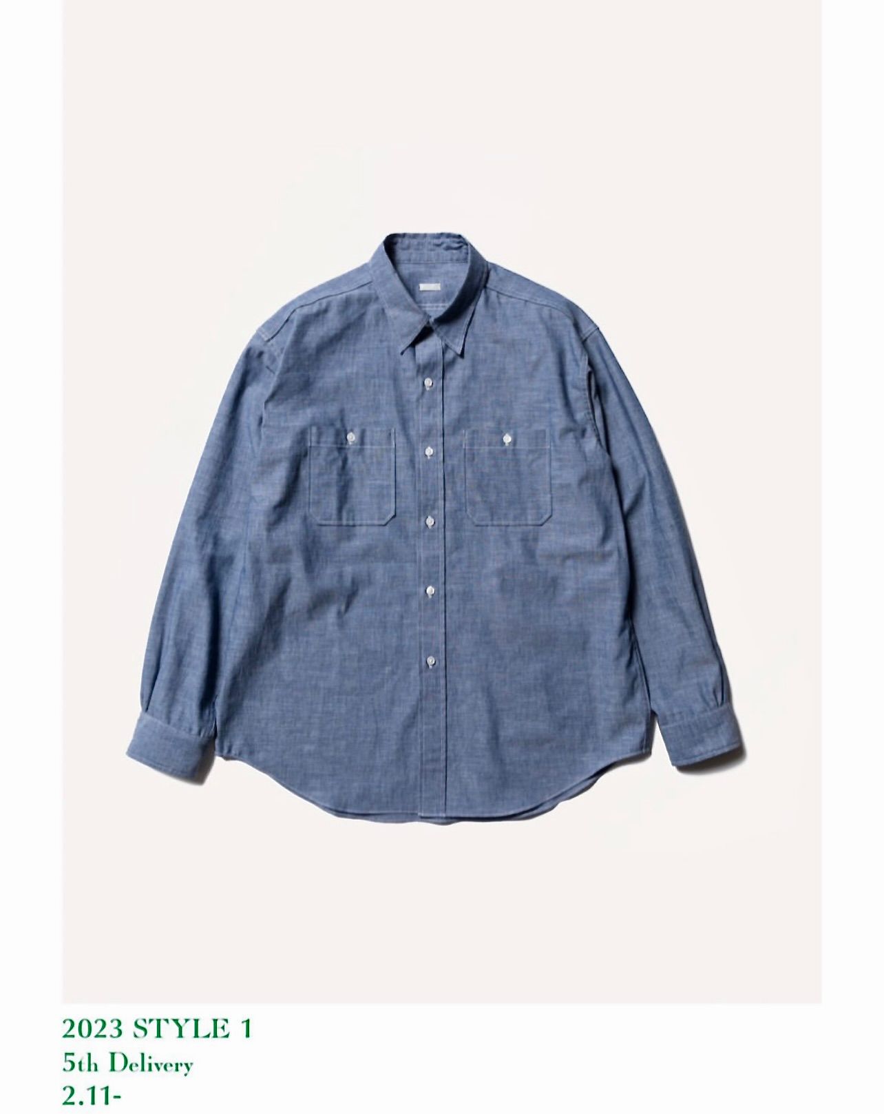 A.PRESSE - アプレッセ23SSシャツ Rigid Chambray Shirt(23SAP-02-02H