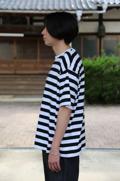 Graphpaper Border S/S Tee(GM203-70144B) style.2021.7.10.