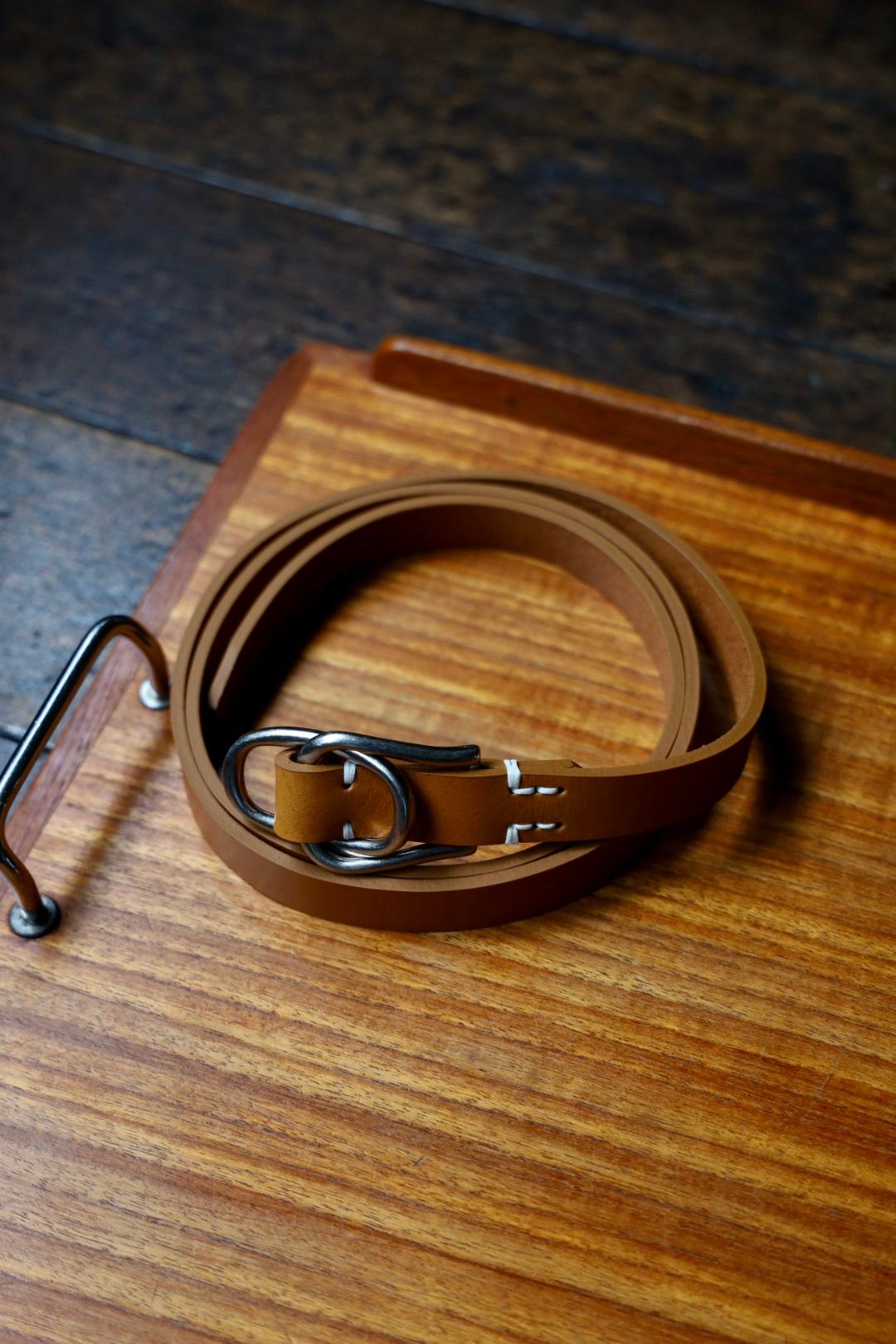 ヨーク 25FW Double Buckel Leather Belt(YK25FW01139A)BROWN