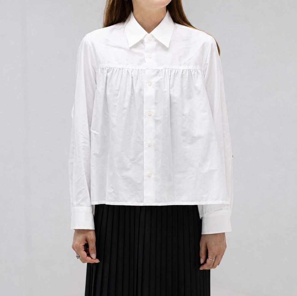 tao 26FW 綿ブロードギャザーブラウス(TZ-B006-051-2)WHITE☆8月7日(金)発売！
