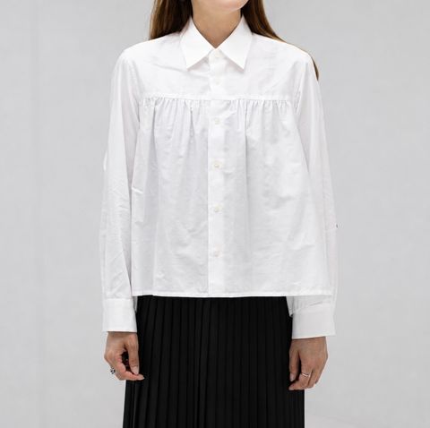 tao 26FW 綿ブロードギャザーブラウス(TZ-B006-051-2)WHITE☆新作発売！