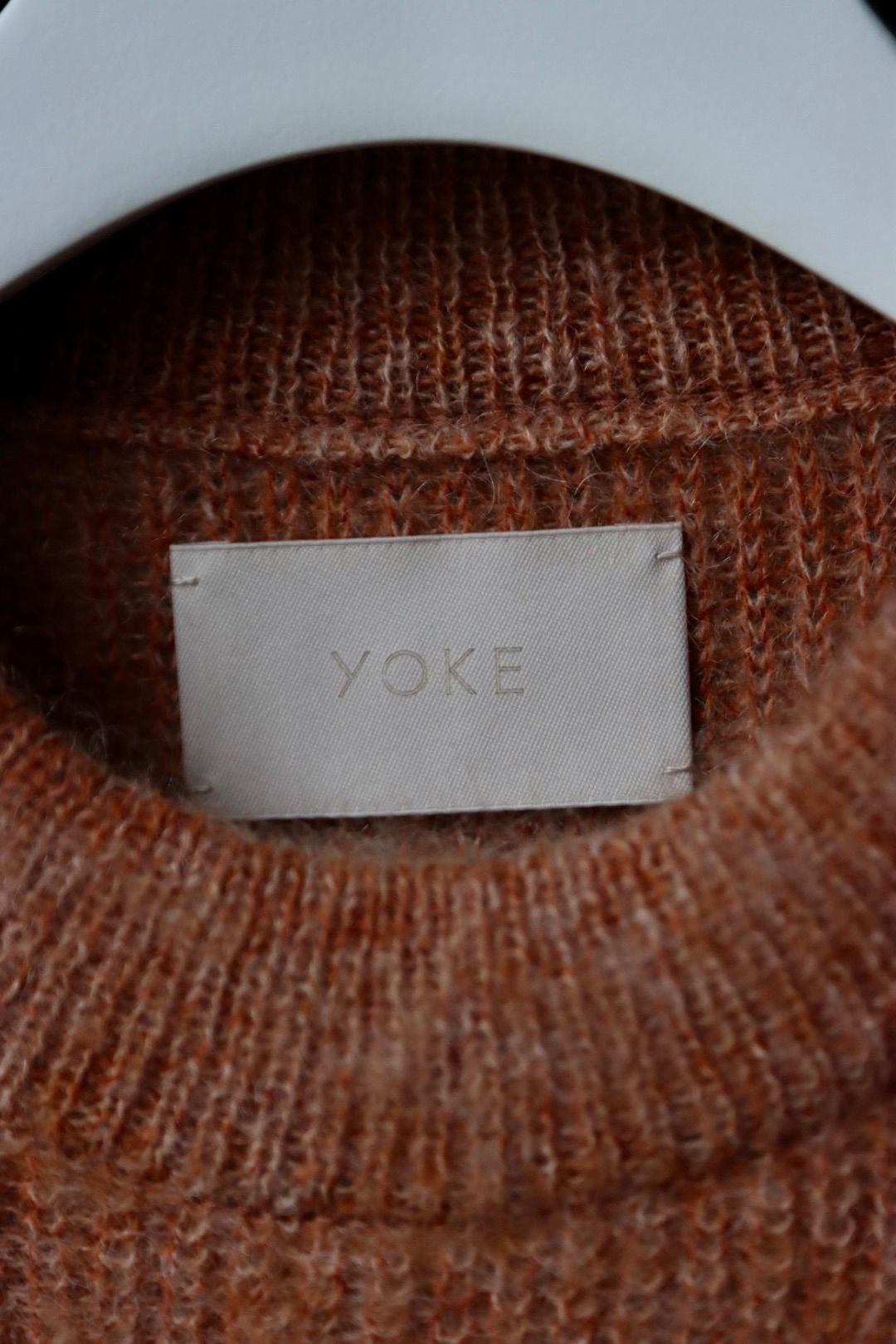 ヨーク23AW MOHAIR BORDER CREWNECK SWEATER(YK23FW0572S)PINK