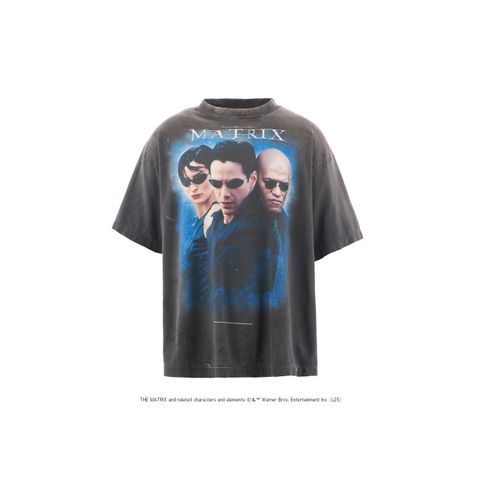 セントマイケル Tシャツ THE MATRIX WHITE_SS TEE(SM-HR1-0000-C41)BLACK