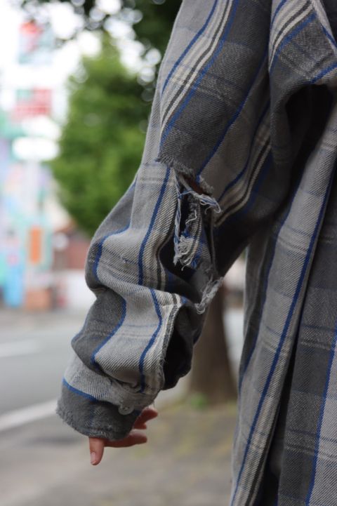 セントマイケル 22AW Saint Mxxxxxx X Shermer Academy コラボチェックシャツGRAY×BLUEスタイル