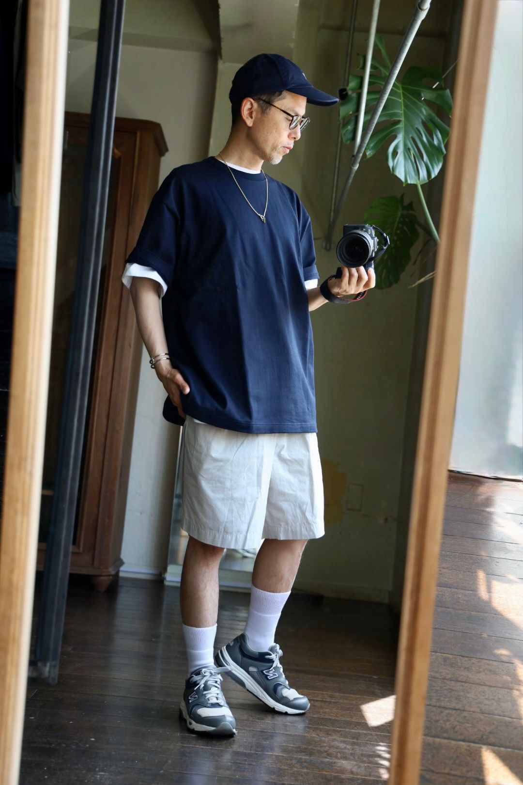 トップス Graphpaper L/S Oversized Tee NAVY Graphpaper L/S Oversized Tee NAVY