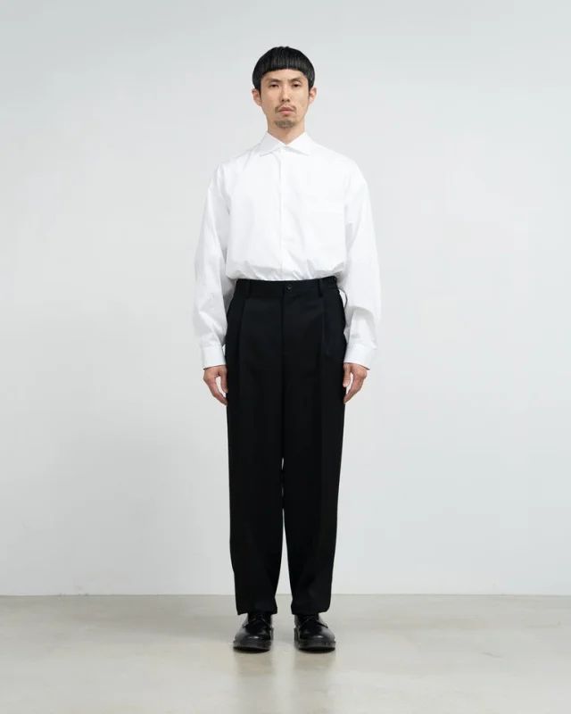 Hight Count Wide Spread Collar Shirt(GM234-50032B)WHITE