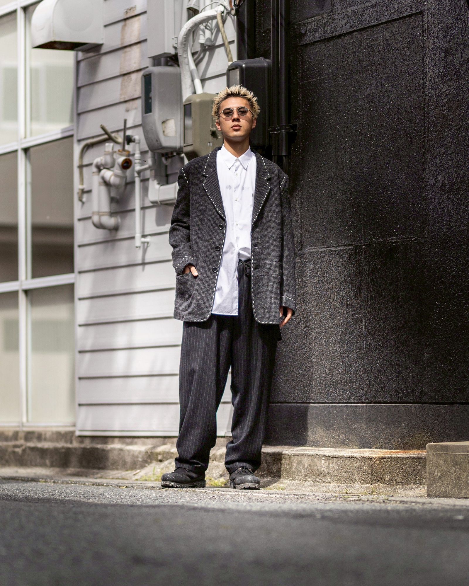 Y's for men 25AW HOUNDSTOOTH STITCH JACKET セットアップスタイル