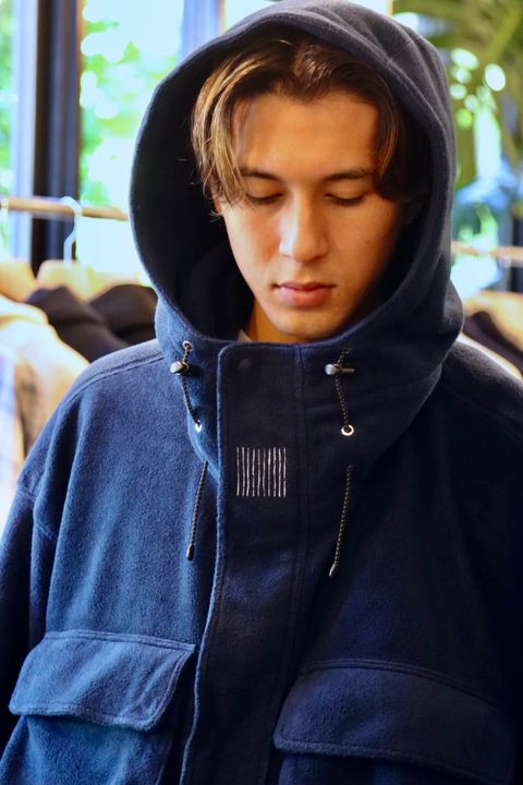 S.F.C 新作FLEECE HOODIE JACKET"NAVY"スタイル