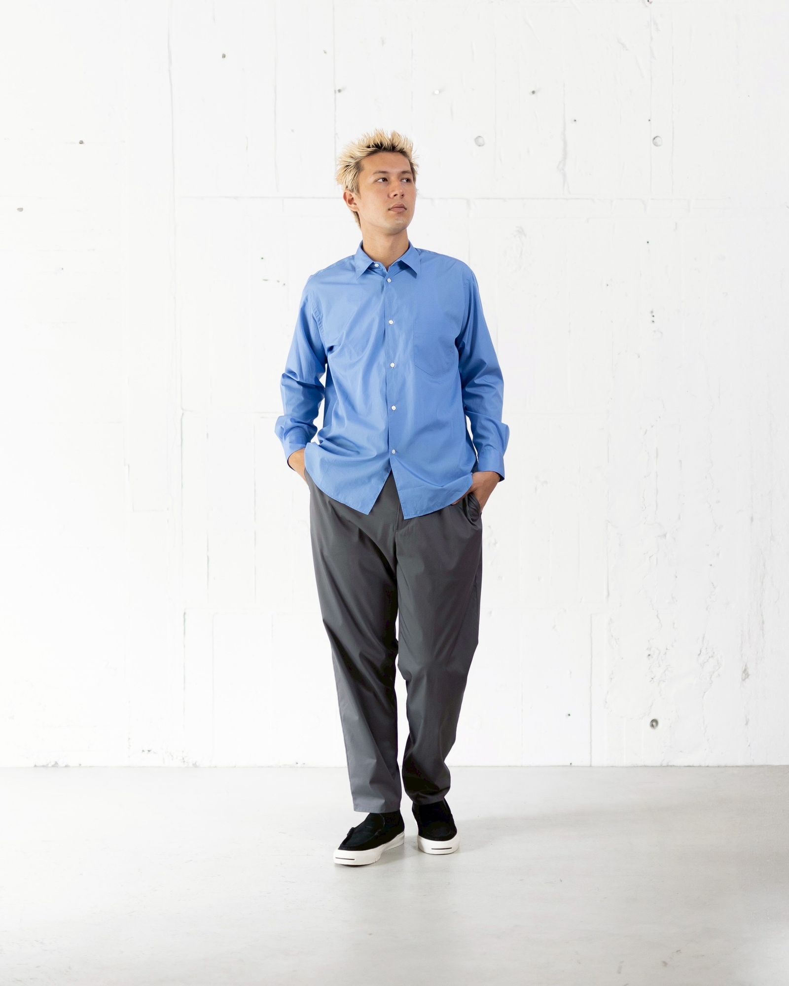 グラフペーパーシャツ Broad Regular Collar Shirt (GM251-50005B)BLUE☆7月19日(土)発売！