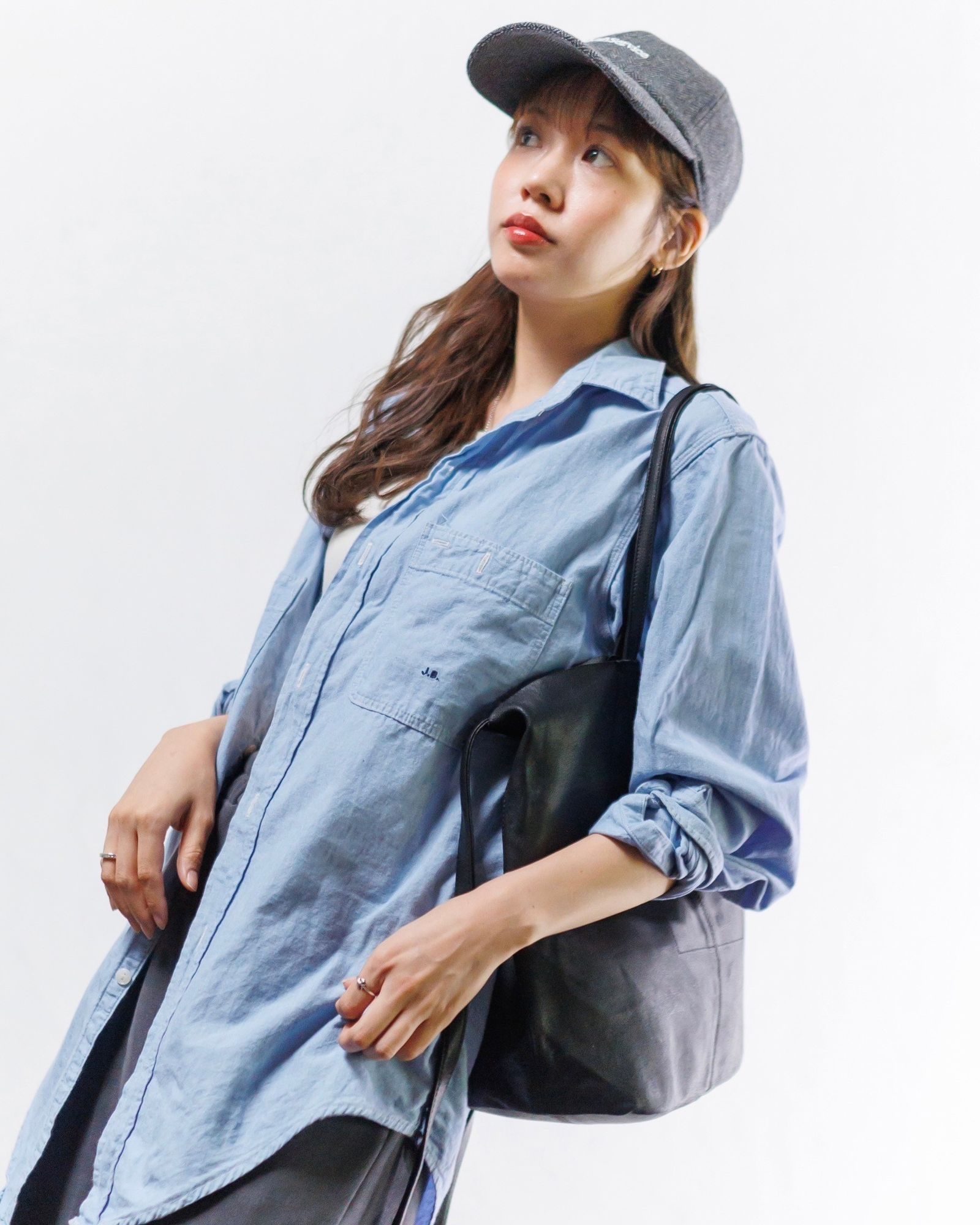 J.B.ATTIRE Riviera chambray shirt style.2024.11.14