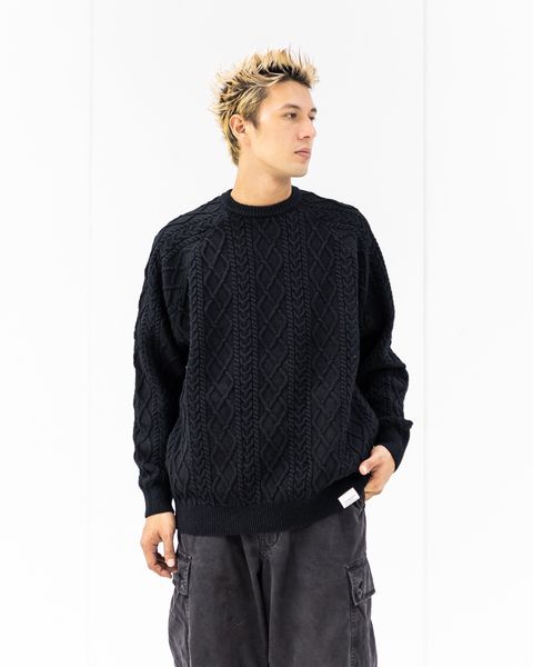 フレッシュサービス SHETLAND WOOL x SOLOTEX® TECH FISHERMAN SWEATER (FSC253-80165)BLACK★10月18日(土)発売！